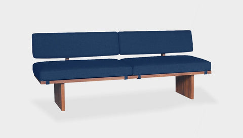 reddie-raw sofa 180W x 64D x 72H  (42H seat) *cm / Fabric~Davano Cobalt / Solid Reclaimed Wood Teak~Natural Bob Lounge