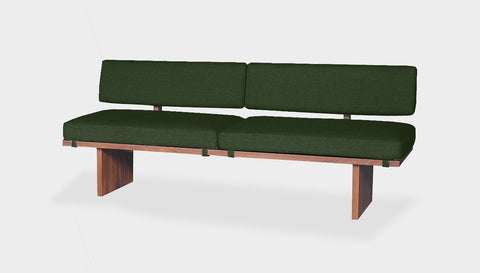 reddie-raw sofa 180W x 90D x 72H  (42H seat) *cm / Fabric~Davano Dark Green / Solid Reclaimed Wood Teak~Natural Bob Lounge