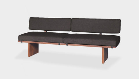 reddie-raw sofa 180W x 90D x 72H  (42H seat) *cm / Fabric~Davano Iron Stone / Solid Reclaimed Wood Teak~Natural Bob Lounge