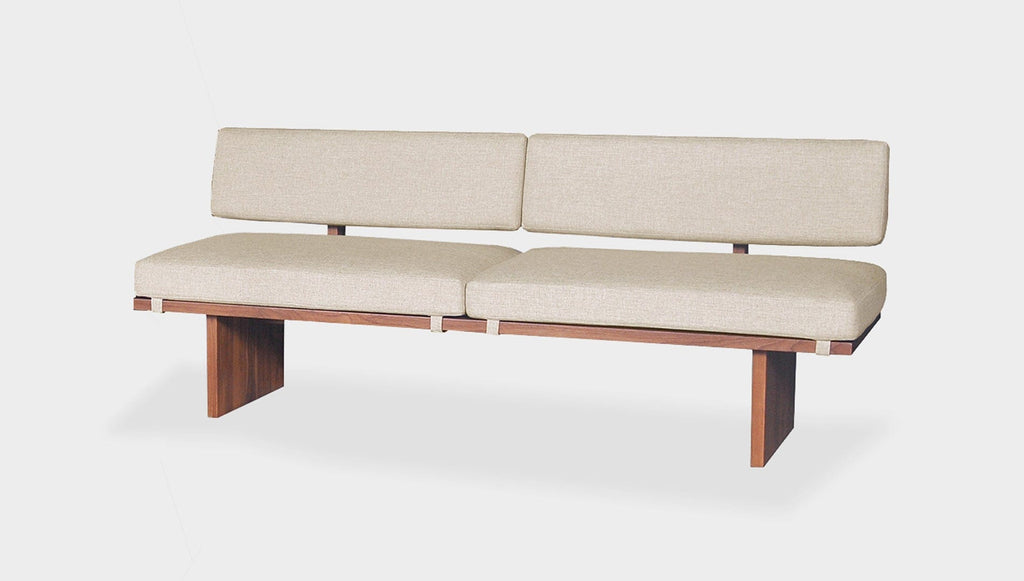 reddie-raw sofa 180W x 90D x 72H  (42H seat) *cm / Fabric~Davano Paper Bank / Solid Reclaimed Wood Teak~Natural Bob Lounge