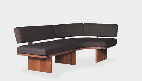 reddie-raw sofa 101W x 191D x 72H (42H seat) *cm  CURVED LEFT / Fabric~Davano Iron Stone / Solid Reclaimed Wood Teak~Natural Bob Lounge Modular