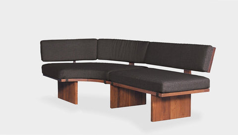 reddie-raw sofa 101W x 191D x 72H (42H seat) *cm  CURVED RIGHT / Fabric~Davano Iron Stone / Solid Reclaimed Wood Teak~Natural Bob Lounge Modular