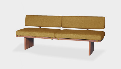 reddie-raw sofa 180W x 64D x 72H  (42H seat) *cm STRAIGHT / Fabric~Blush Curry / Solid Reclaimed Wood Teak~Natural Bob Lounge Modular