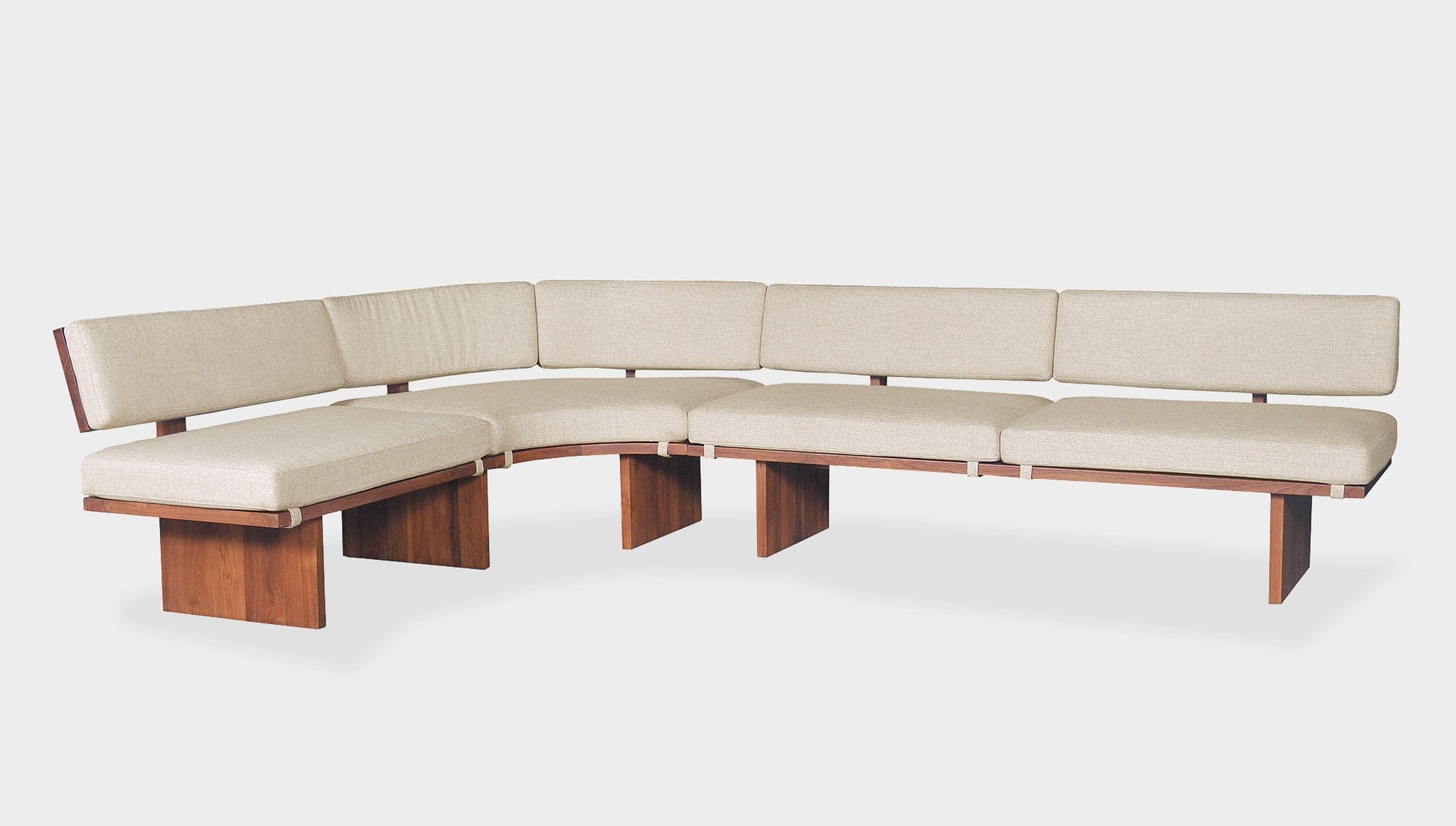 reddie-raw sofa 281W x 191D x 72 (42H seat) *cm / Fabric~Davano Paper Bank / Solid Reclaimed Wood Teak~Natural Bob Lounge Modular