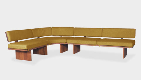 reddie-raw sofa 281W x 191D x 72 (42H seat) *cm SOFA TOTAL / Fabric~Blush Curry / Solid Reclaimed Wood Teak~Natural Bob Lounge Modular