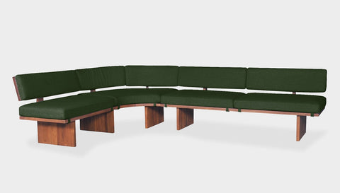 reddie-raw sofa 281W x 191D x 72 (42H seat) *cm SOFA TOTAL / Fabric~Davano Green / Solid Reclaimed Wood Teak~Natural Bob Lounge Modular