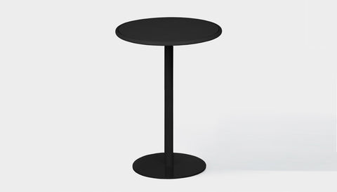 reddie-raw outdoor dining table round 60dia x 100H *cm / Metal~Black Bob Outdoor Pedestal Cafe & Bar Table- Metal (2 heights)