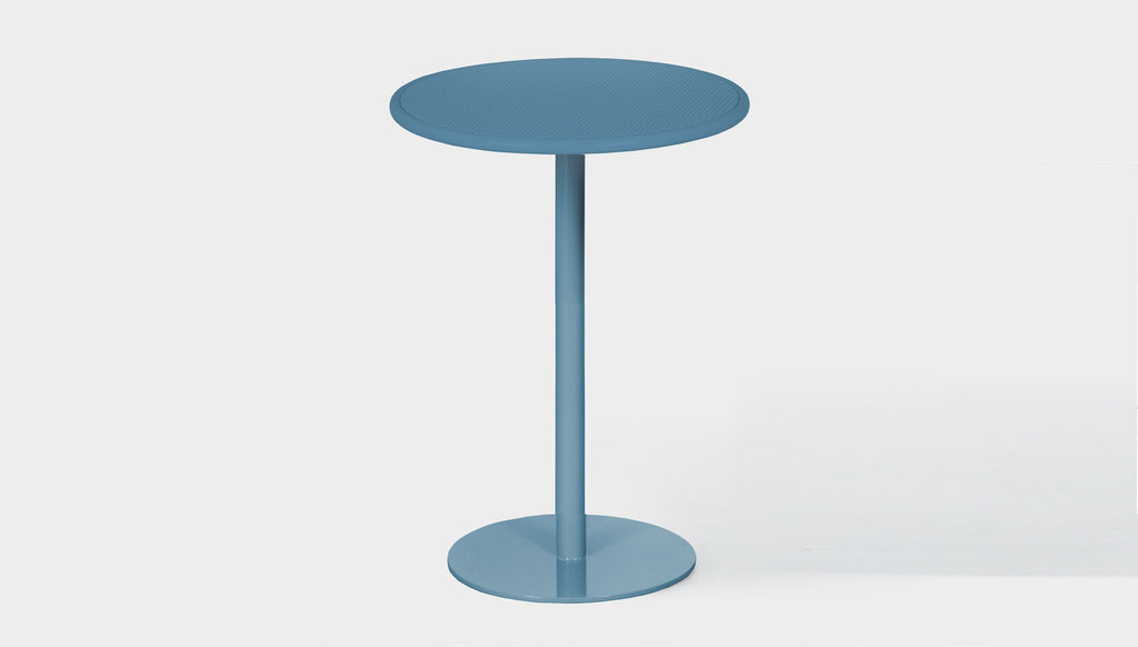 reddie-raw outdoor dining table round 60dia x 100H *cm / Metal~Blue Bob Outdoor Pedestal Cafe & Bar Table- Metal (2 heights)