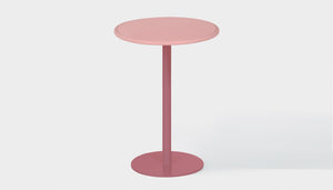 reddie-raw outdoor dining table round 60dia x 100H *cm / Metal~Pink Bob Outdoor Pedestal Cafe & Bar Table- Metal (2 heights)