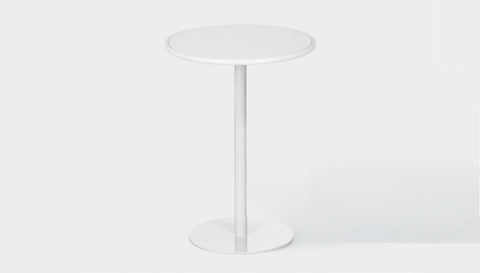 reddie-raw outdoor dining table round 60dia x 100H *cm / Metal~White Bob Outdoor Pedestal Cafe & Bar Table- Metal (2 heights)