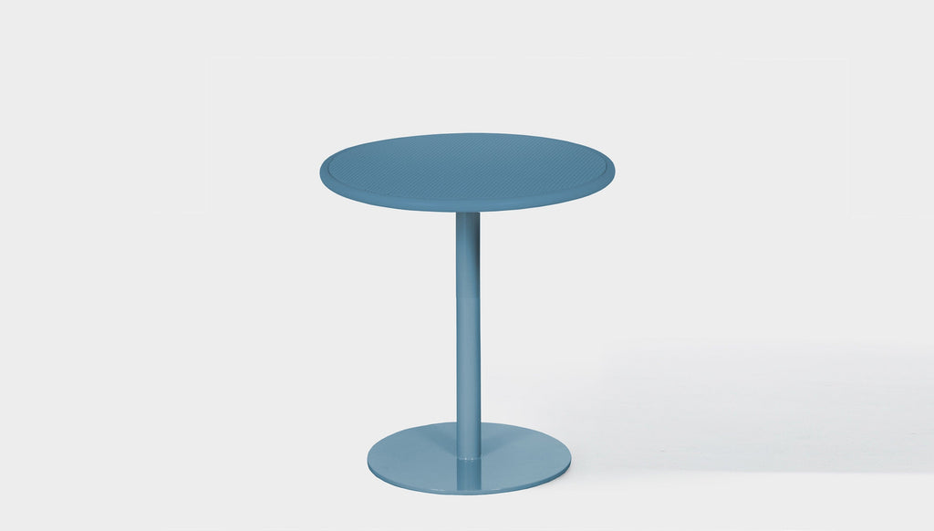 reddie-raw outdoor dining table round 60dia x 75H *cm / Metal~Blue Bob Outdoor Pedestal Cafe & Bar Table- Metal (2 heights)
