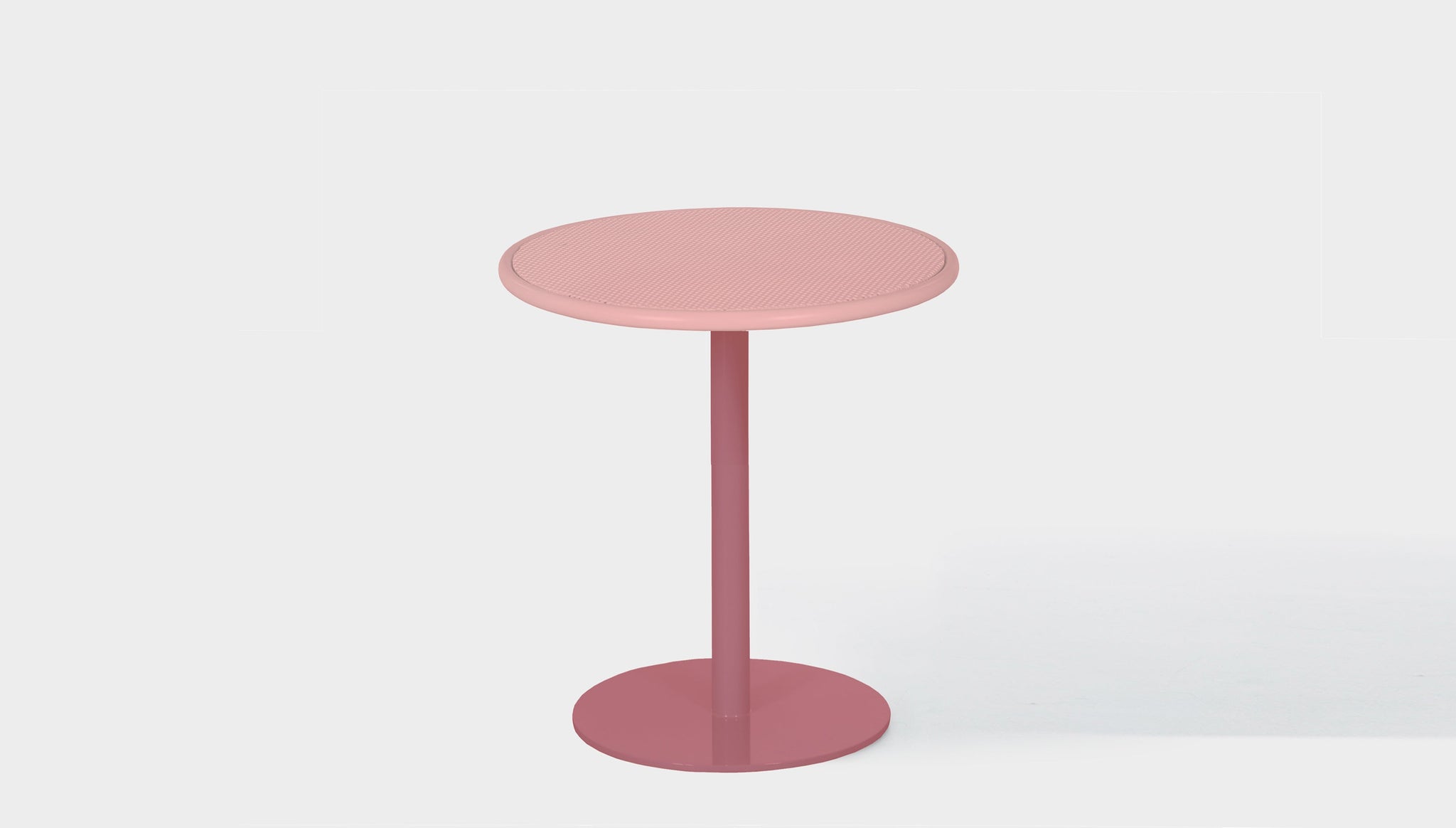 reddie-raw outdoor dining table round 60dia x 75H *cm / Metal~Pink Bob Outdoor Pedestal Cafe & Bar Table- Metal (2 heights)