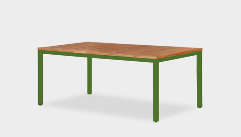 reddie-raw outdoor table 160W x 90D x 75cm H *cm / Solid Reclaimed Wood Teak~Natural / Metal~Green Bob Outdoor Table