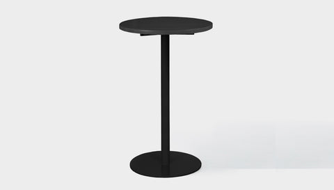 reddie-raw round 60dia x 100H *cm / Solid Reclaimed Wood Teak~Black / Metal~Black Bob Pedestal Cafe & Bar Table (2 heights)