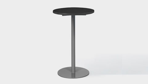 reddie-raw round 60dia x 100H *cm / Solid Reclaimed Wood Teak~Black / Metal~Grey Bob Pedestal Cafe & Bar Table (2 heights)