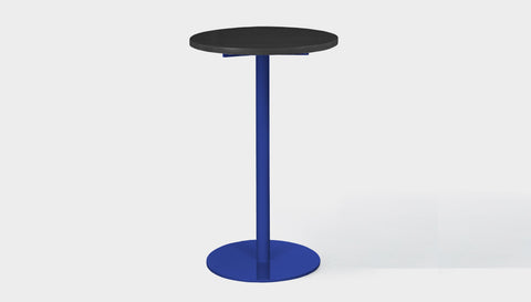 reddie-raw round 60dia x 100H *cm / Solid Reclaimed Wood Teak~Black / Metal~Navy Bob Pedestal Cafe & Bar Table (2 heights)