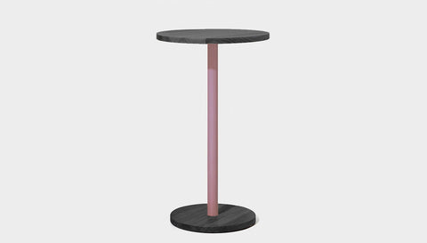 reddie-raw cafe & bar pedestal table 60dia x 100H *cm / Solid Reclaimed Wood Teak~Black / Metal~Pink Bob Pedestal Cafe & Bar Table (2 heights)