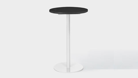reddie-raw round 60dia x 100H *cm / Solid Reclaimed Wood Teak~Black / Metal~White Bob Pedestal Cafe & Bar Table (2 heights)