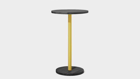 reddie-raw cafe & bar pedestal table 60dia x 100H *cm / Solid Reclaimed Wood Teak~Black / Metal~Yellow Bob Pedestal Cafe & Bar Table (2 heights)