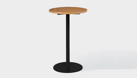 reddie-raw round 60dia x 100H *cm / Solid Reclaimed Wood Teak~Natural / Metal~Black Bob Pedestal Cafe & Bar Table (2 heights)