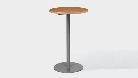 reddie-raw round 60dia x 100H *cm / Solid Reclaimed Wood Teak~Natural / Metal~Grey Bob Pedestal Cafe & Bar Table (2 heights)