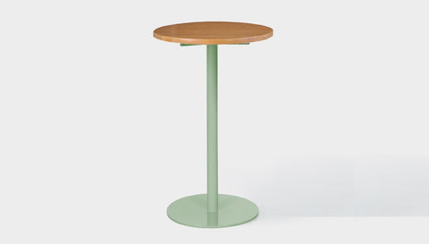 reddie-raw round 60dia x 100H *cm / Solid Reclaimed Wood Teak~Natural / Metal~Mint Bob Pedestal Cafe & Bar Table (2 heights)