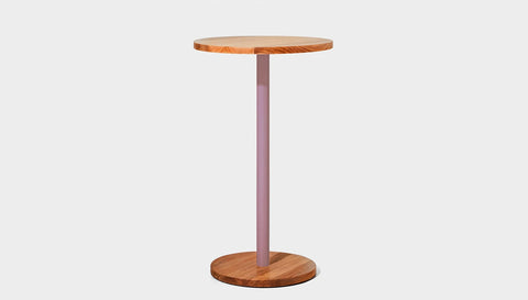 reddie-raw cafe & bar pedestal table 60dia x 100H *cm / Solid Reclaimed Wood Teak~Natural / Metal~Pink Bob Pedestal Cafe & Bar Table (2 heights)