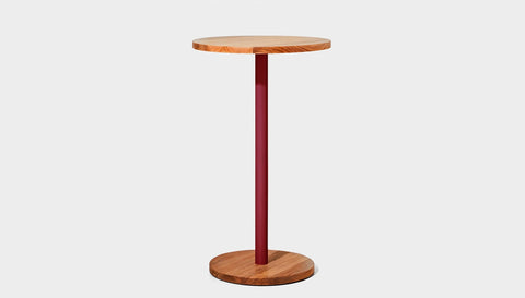reddie-raw cafe & bar pedestal table 60dia x 100H *cm / Solid Reclaimed Wood Teak~Natural / Metal~Red Bob Pedestal Cafe & Bar Table (2 heights)