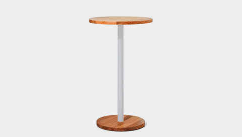 reddie-raw cafe & bar pedestal table 60dia x 100H *cm / Solid Reclaimed Wood Teak~Natural / Metal~White Bob Pedestal Cafe & Bar Table (2 heights)