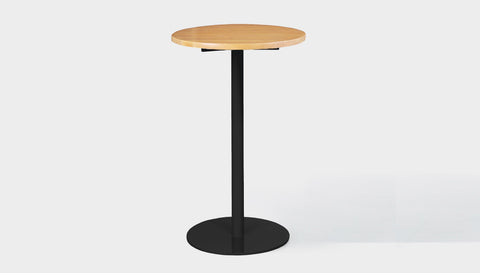 reddie-raw round 60dia x 100H *cm / Solid Reclaimed Wood Teak~Oak / Metal~Black Bob Pedestal Cafe & Bar Table (2 heights)