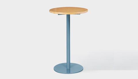 reddie-raw round 60dia x 100H *cm / Solid Reclaimed Wood Teak~Oak / Metal~Blue Bob Pedestal Cafe & Bar Table (2 heights)