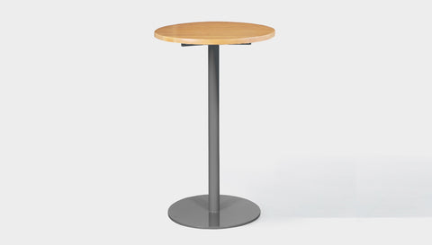 reddie-raw round 60dia x 100H *cm / Solid Reclaimed Wood Teak~Oak / Metal~Grey Bob Pedestal Cafe & Bar Table (2 heights)
