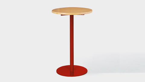 reddie-raw round 60dia x 100H *cm / Solid Reclaimed Wood Teak~Oak / Metal~Red Bob Pedestal Cafe & Bar Table (2 heights)