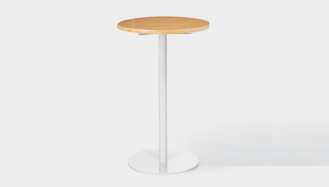 reddie-raw round 60dia x 100H *cm / Solid Reclaimed Wood Teak~Oak / Metal~White Bob Pedestal Cafe & Bar Table (2 heights)