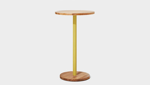 reddie-raw cafe & bar pedestal table 60dia x 100H *cm / Solid Reclaimed Wood Teak~Oak / Metal~Yellow Bob Pedestal Cafe & Bar Table (2 heights)