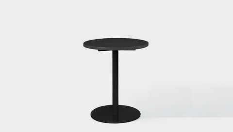 reddie-raw round 60dia x 75H *cm / Solid Reclaimed Wood Teak~Black / Metal~Black Bob Pedestal Cafe & Bar Table (2 heights)