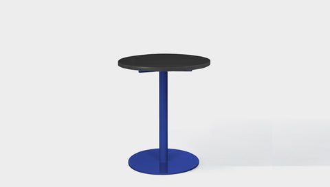 reddie-raw round 60dia x 75H *cm / Solid Reclaimed Wood Teak~Black / Metal~Navy Bob Pedestal Cafe & Bar Table (2 heights)