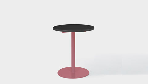reddie-raw round 60dia x 75H *cm / Solid Reclaimed Wood Teak~Black / Metal~Pink Bob Pedestal Cafe & Bar Table (2 heights)