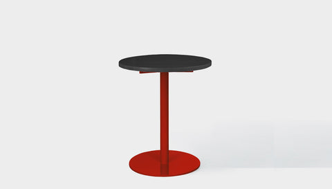 reddie-raw round 60dia x 75H *cm / Solid Reclaimed Wood Teak~Black / Metal~Red Bob Pedestal Cafe & Bar Table (2 heights)
