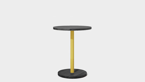 reddie-raw cafe & bar pedestal table 60dia x 75H *cm / Solid Reclaimed Wood Teak~Black / Metal~Yellow Bob Pedestal Cafe & Bar Table (2 heights)
