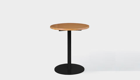 reddie-raw round 60dia x 75H *cm / Solid Reclaimed Wood Teak~Natural / Metal~Black Bob Pedestal Cafe & Bar Table (2 heights)