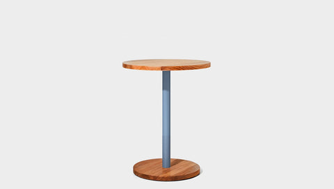 reddie-raw cafe & bar pedestal table 60dia x 75H *cm / Solid Reclaimed Wood Teak~Natural / Metal~Blue Bob Pedestal Cafe & Bar Table (2 heights)