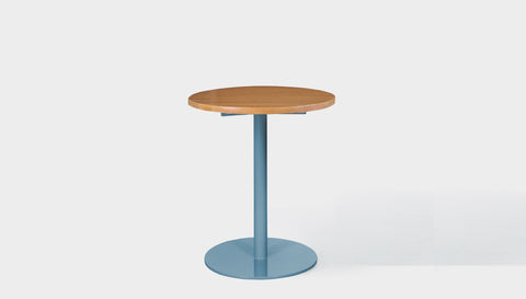 reddie-raw round 60dia x 75H *cm / Solid Reclaimed Wood Teak~Natural / Metal~Blue Bob Pedestal Cafe & Bar Table (2 heights)