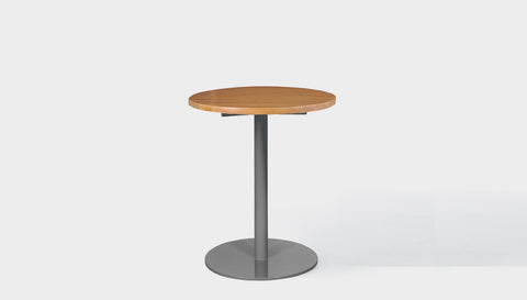 reddie-raw round 60dia x 75H *cm / Solid Reclaimed Wood Teak~Natural / Metal~Grey Bob Pedestal Cafe & Bar Table (2 heights)