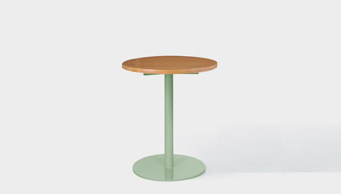 reddie-raw round 60dia x 75H *cm / Solid Reclaimed Wood Teak~Natural / Metal~Mint Bob Pedestal Cafe & Bar Table (2 heights)
