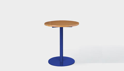 reddie-raw round 60dia x 75H *cm / Solid Reclaimed Wood Teak~Natural / Metal~Navy Bob Pedestal Cafe & Bar Table (2 heights)