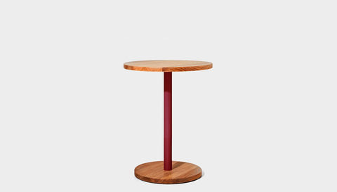 reddie-raw cafe & bar pedestal table 60dia x 75H *cm / Solid Reclaimed Wood Teak~Natural / Metal~Red Bob Pedestal Cafe & Bar Table (2 heights)