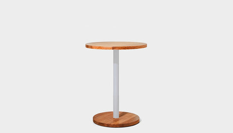 reddie-raw cafe & bar pedestal table 60dia x 75H *cm / Solid Reclaimed Wood Teak~Natural / Metal~White Bob Pedestal Cafe & Bar Table (2 heights)