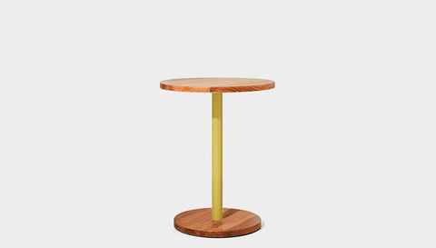 reddie-raw cafe & bar pedestal table 60dia x 75H *cm / Solid Reclaimed Wood Teak~Natural / Metal~Yellow Bob Pedestal Cafe & Bar Table (2 heights)