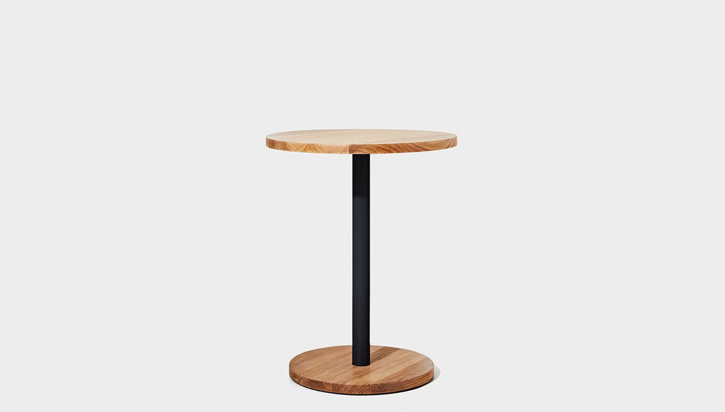 reddie-raw cafe & bar pedestal table 60dia x 75H *cm / Solid Reclaimed Wood Teak~Oak / Metal~Black Bob Pedestal Cafe & Bar Table (2 heights)